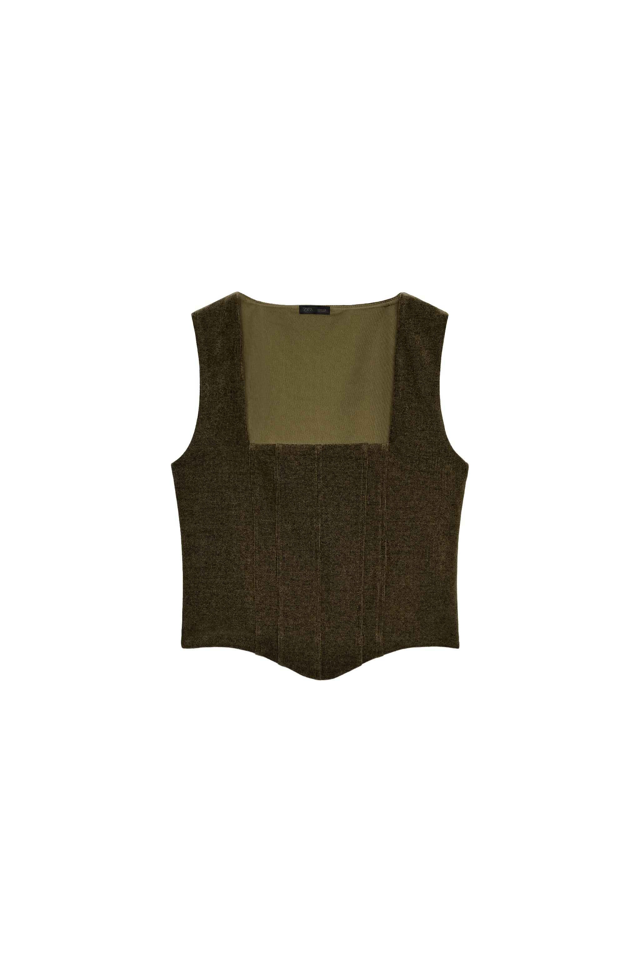 TOP STYLE CORSET EN VELOURS CÔTELÉ